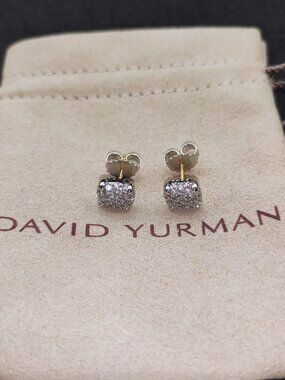 David Yurman 925 Silver Earrings with Original Pouch